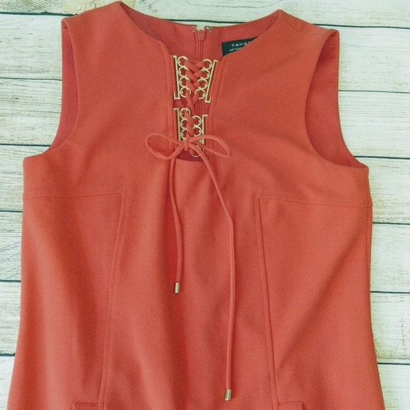 3/$20 Tahari Lace Up Shift Dress - Picture 2 of 7